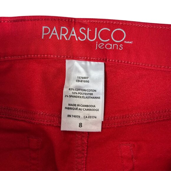 Parasuco Women’s Red Mid-Rise Jean Shorts | Size 8 - Picture 3 of 3